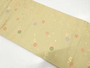 梅に桜・萩模様織り出し　名古屋帯